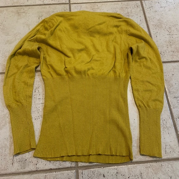 Slonl Cowl Neck Sweater Mustard Yellow Ribbed Knit Top Small - Picture 4 of 5